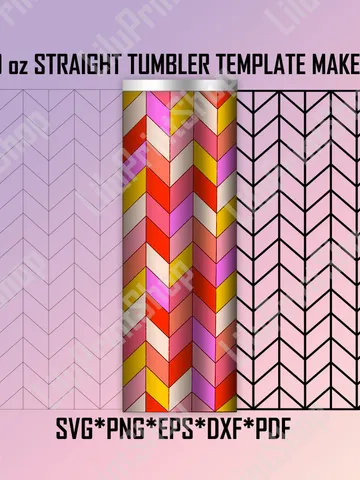 Tangram Tumbler template svg for 30oz tumbler. Template SVG + outline, Chevron tumbler cut file for straight Makerflo. instant download $2.36