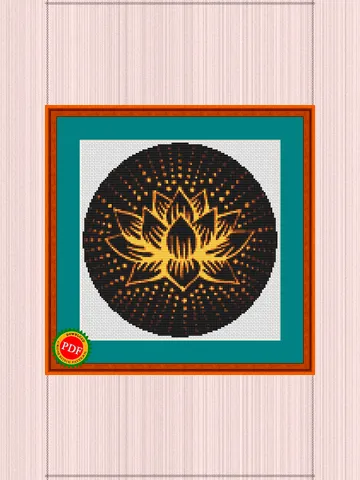 Gold Lotus Flower Cross Stitch Pattern | Gold Lotus $4.00