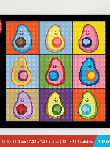 Avocado Andy Warhol Cross stitch pattern | Embroidery Pattern | Instant Download | Embroidery Designs $5.94