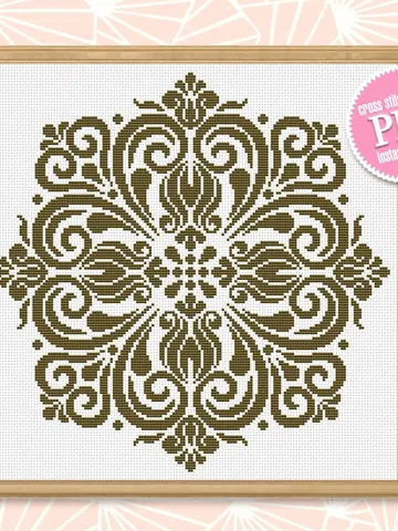 Vintage mandala cross stitch pattern PDF download Mandala ornament cross stitch chart, Mandala pattern digital PDF, Home decor #M154 $4.60