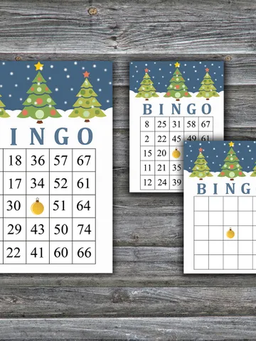 Christmas tree printable bingo,Christmas bingo game card,Christmas Bingo Printable,Holiday Bingo,INSTANT DOWNLOAD-79 $3.95