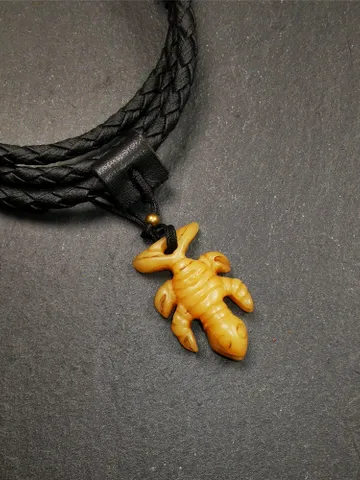 Gandhanra Handmade Tibetan Amulet,Yak Bone Carved Scorpion Guru of Padmasambhava,1.2&quot; $29.99