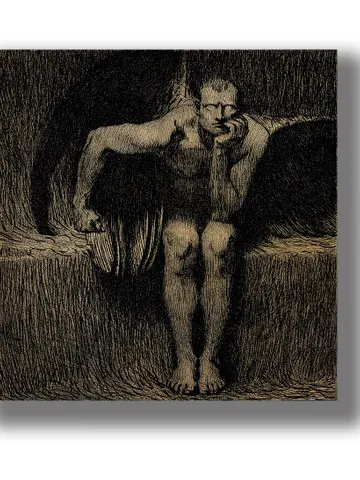 Sad angel Lucifer. The dark art of decadence. A romantic demon artwork. $27.00