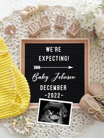 Pregnancy Announcement Digital, Baby Announcement for Social Media, Editable Template Digital File $7.00