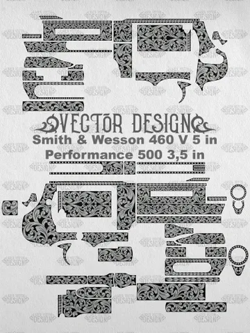 VECTOR DESIGN Smith & Wesson 460 V 5 in, Performance 500 3,5 in Scrollwork $100.00