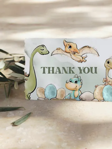 Editable Thank You card Dinosaur First Birthday thank you card; Dinosaur Party; Dinosaur Party Birthday Instant Download; di1 $8.13