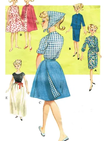 Copy Butterick 2892 Vintage Barbie Sewing Pattern Wardrobe Clothes for Dolls 11-1/2" Digital Download PDF $2.50