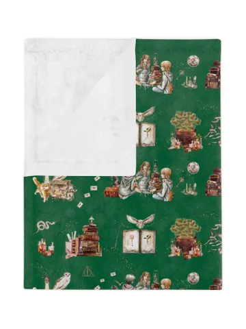 Wizarding World Baby Blanket; Magic School Baby Fleece Blanket Owl Key Magic World Custom Wizard Blanket Gift for Baby Minky Blanket WBB12 $61.69