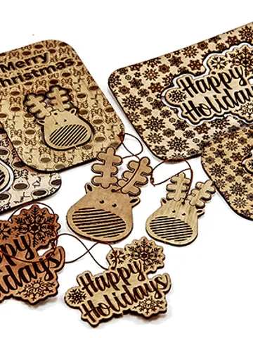Digital Template Cnc Router Files Cnc Christmas Invitation Files for Wood Laser Cut Pattern $6.50