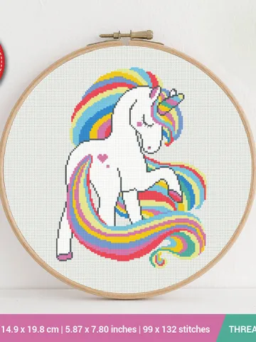 Unicorn Cross stitch pattern | Embroidery Pattern | Instant Download | Embroidery Designs $5.94