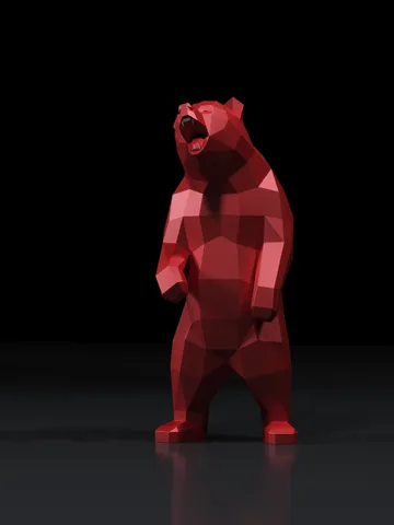 Angry Bear Metal Papercraft, DXF, PDF, Digital Template Download, Gurko, Pepakura, Welding Low Poly 3D Origami, DIY Metal Sculpture $220.00
