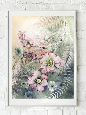 Wildflowers Original Painting Floral Watercolor Painting Neutral Beige Floral Art $165.74