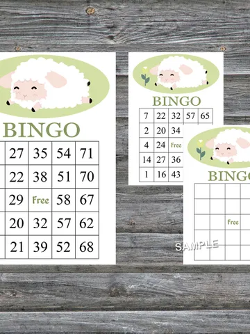 Little lamb bingo cards,Little lamb bingo game,Little lamb printable bingo cards,60 Bingo Cards,INSTANT DOWNLOAD--308 $3.95