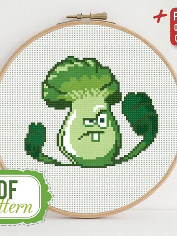 Cross stitch pattern Bonk Choy Cross stitch pattern Plants vs Zombies PDF Format Instant Download Home decor Modern $6.80