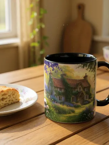 Chateaucore Floral Mug, French Cottagecore Tea Cup, Rustic Charm Coffee Cup, Vintage Farmhouse Gift, Wildflower Kitchen Decor, Gift For Her $12.93