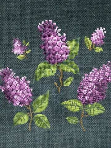 Lilac cross-stitch set patterns machine embroidery designs digital embroidery pattern clothing décor embroidery motif flower embroidery $13.86