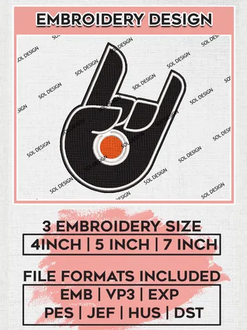 Philadelphia Flyers NHL Hand Logo Embroidery Files, NHL Philadelphia Flyers Team Embroidery Designs, NHL Embroidery Designs, NHL Machine Embroidery Designs, Digital Download