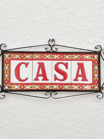Ceramic letters and numbers 11cm (4.3") for the wall - Hand-glazed in Spain - "ROJO-M" models - Ceramic letters number - $40.00