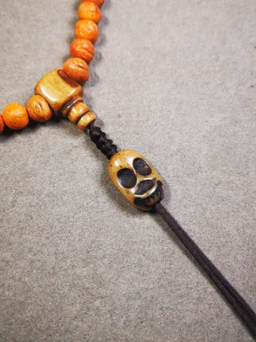 Gandhanra Handmade Tibetan Bone Carved Amulet,Skull Citipati Bead for Mala,Prayer Beads Accessories $19.99