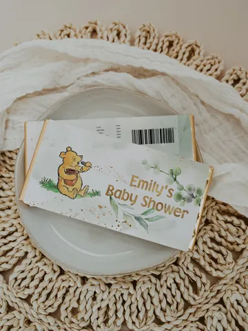 Winnie the Pooh Chocolate Wrapper; Winnie the Pooh Baby shower Party Decor; Printable Chocolate Wrap;  Pooh Party Decoration; wp3 $10.45
