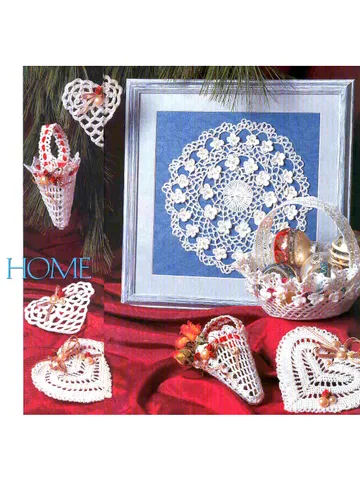 Christmas Ornaments & Basket & Picture-Perfect Doily Vintage Crochet Pattern 263 PDF $2.50