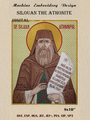 Silouan the Athonite embroidery design $70.00