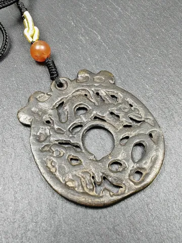 Vintage Dragon Prayer Wheel,Dharma Chakra Pendant,Gandhanra Tibetan Buddhist Amulet,Protective Charm,Made of Thokcha,43mm $179.99