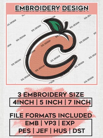 MiLB Columbus Clingstones Embroidery Design Files, MiLB Columbus Clingstones Logo, Minor League Baseball Logo Embroidery Designs, MiLB embroidery designs, Machine embroidery designs, Digital Download $6.99