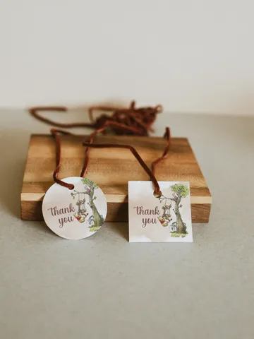 Editable Thank you sticker Hundred Acre Wood First Birthday party thank you label; Winnie the Pooh Party; Classic Pooh Party Birthday ; wp6 $10.45