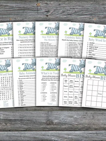 Zebra baby shower games bundle,Safari animals Baby Shower games package,Fun Baby Shower Games,9 Printable Games-287 $5.95