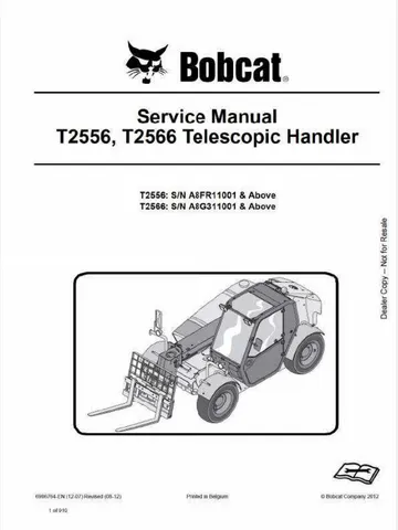 BOBCAT T2566 TELEHANDLER SERVICE REPAIR SHOP MANUAL