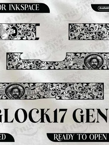Glock 17 Gen 03 Scroll Design,lasercut,laserengraving,fiberlaser,engravingfiles,metalart $40.00