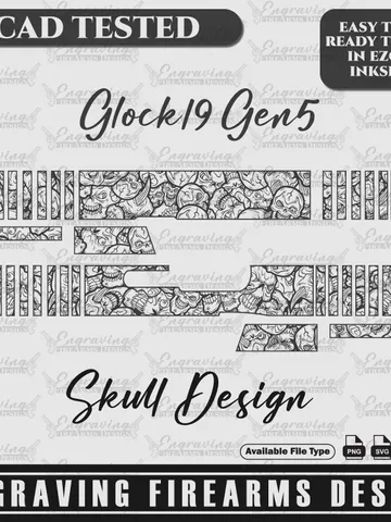 Engraving Firearms Design Glock19 Gen5 Skull Design $59.99
