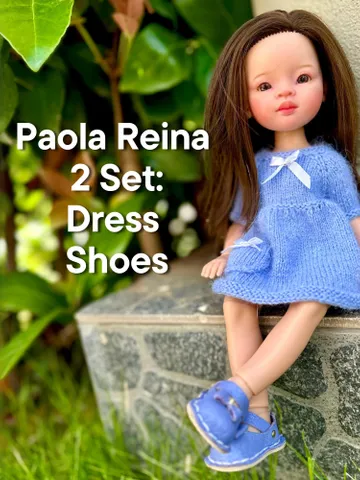 Paola Reina Doll 2 ITEMS Set: Exclusive Handmade Outfit - Dress with ribbons, boots with rhinestones - ooak outfit $58.39