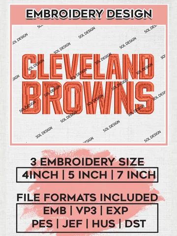 NFL Cleveland Browns Wordmark Embroidery Designs, NFL Browns, NFL Embroidery Designs, NFL Cleveland Browns Machine Embroidery Design, Digital Download $6.99