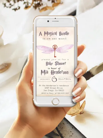 Wizard Baby Shower Digital Invite; Magic School Baby Schower mobile Invite template; Magical Digital Baby Shower Invite; Baby shower canva $11.62