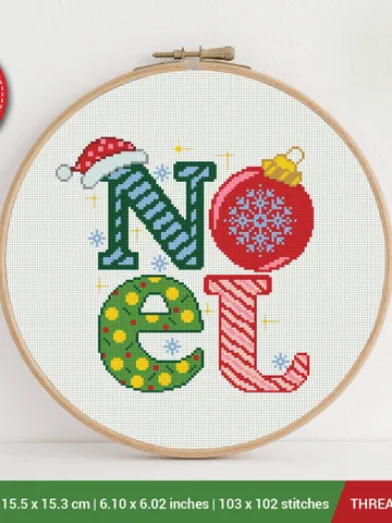 Noel 2022 New Year Cross stitch pattern | Embroidery Pattern | Instant Download | Embroidery Designs $5.49