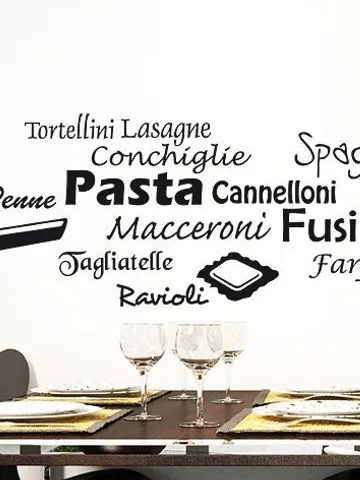 Pasta Pizza Wall Decal Italian Restaurant Kitchen Decoration Sticker z862 $23.99