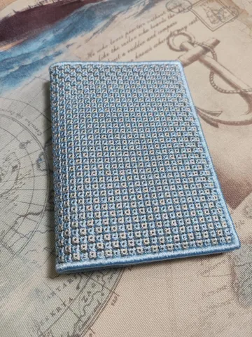 Machine embroidery design passport cover with diamond mosaic effect $6.93