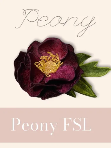 Free Standing Lace Peony flower brooch hairpin Digital Machine Embroidery Design Digital embroidery pattern Free standing lace flower file $8.08