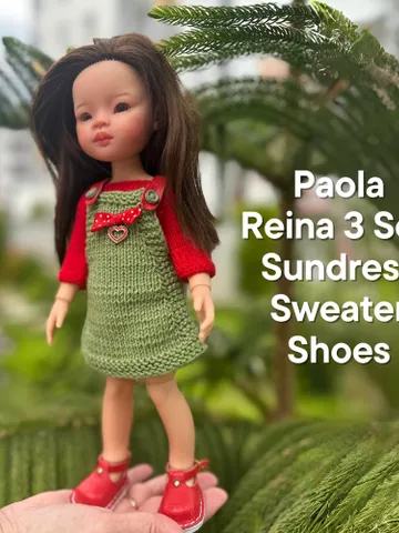 Paola Reina Doll 3 ITEMS Set: Exclusive Handmade Outfit - Sundress, Sweater, Shoes $5,584.86