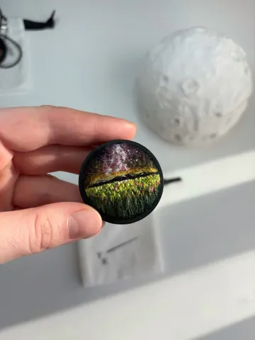 Miniature landscape painting, art brooch $125.00