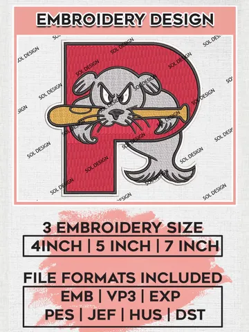 MiLB Portland Sea Dogs Embroidery Design Files, MiLB Portland Sea Dogs Logo, Minor League Baseball Logo Embroidery Designs, MiLB embroidery designs, Machine embroidery designs, Digital Download $6.99