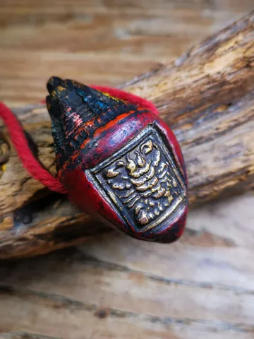 Gandhanra Old Tibetan Niang La Tsa Tsa Statue,Stupa Amulet,Pagoda Pendant,with Scorpion Stamp,Large Size 65mm,50 Years Old $129.99