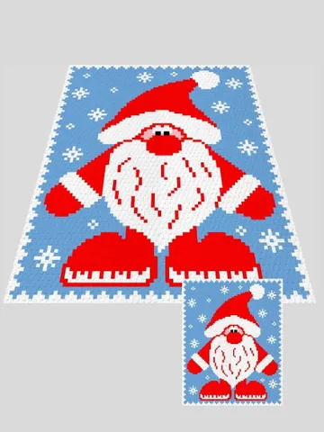 Crochet C2C Santa graphgan blanket pattern PDF