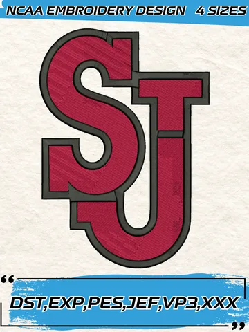 St. John's Red Storm Embroidery Designs,NCAA Logo Embroidery Design,Machine Embroidery Design File,4 Sizes, Digital Download $4.99