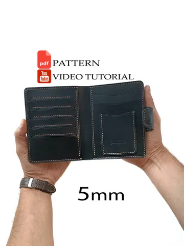 PDF Pattern - Wallet with sections for passports and documents. Download PDF PDF and Video Tutorial Punch pitch 5 mm. $7.50