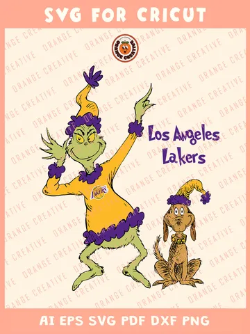 NBA Los Angeles Lakers x Grinch Svg Files, Grinch Svg Designs, NBA LA Lakers Team SVG for cricut, Basketball Team Svg Files for Cricut, Png, Dxf, Digital Download