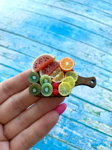 Magnet Miniature Fruit Charcuterie Board with Polymer Clay Souvenir $19.00