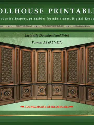 Wallpapers- Set 7-v6 | Printables for Dollhouses and Unique Miniature Projects | Digital Downloads | in Scale 1/12th $8.00
